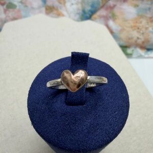 Silpada 925 sterling Cross My Heart Rose gold ring size 7